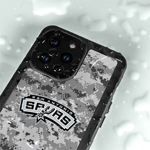 NBA San Antonio Spurs Digi Camo iPhone 15 Pro Waterproof Case