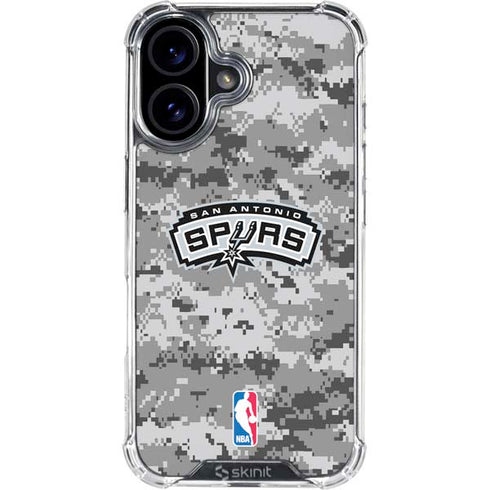 NBA San Antonio Spurs Digi Camo iPhone 16 Plus Clear Case