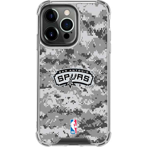 NBA San Antonio Spurs Digi Camo iPhone 16 Pro Clear Case