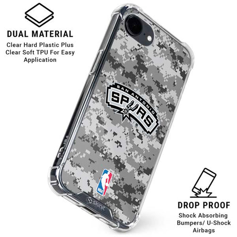NBA San Antonio Spurs Digi Camo iPhone 16e Clear Case