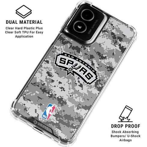 NBA San Antonio Spurs Digi Camo Moto G Power 5G (2024) Clear Case