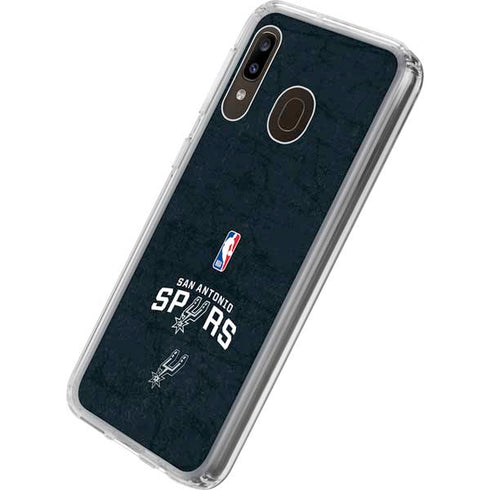 NBA San Antonio Spurs Distressed Galaxy A20 Clear Case