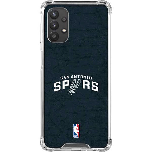 NBA San Antonio Spurs Distressed Galaxy A32 5G Clear Case