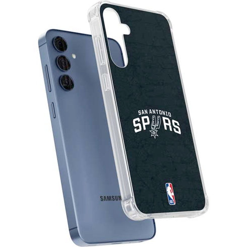 NBA San Antonio Spurs Distressed Galaxy A35 5G Clear Case
