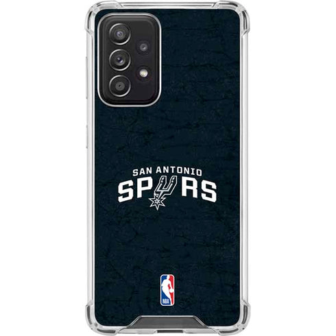 NBA San Antonio Spurs Distressed Galaxy A52 5G Clear Case