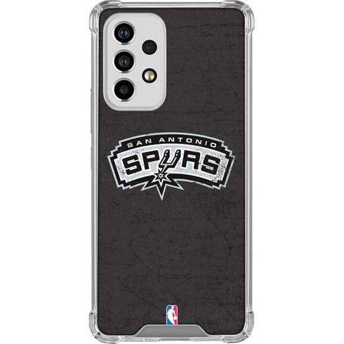 NBA San Antonio Spurs Distressed Galaxy A53 5G Clear Case