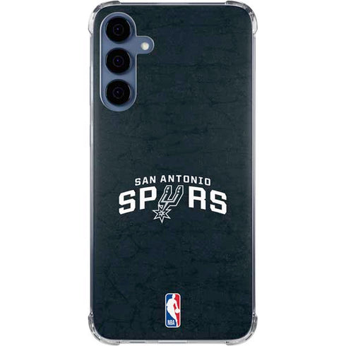 NBA San Antonio Spurs Distressed Galaxy A55 5G Clear Case