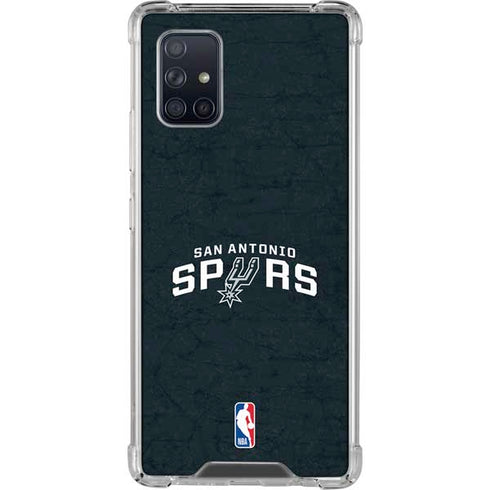 NBA San Antonio Spurs Distressed Galaxy A71 5G Clear Case