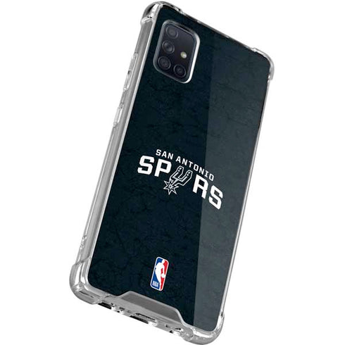 NBA San Antonio Spurs Distressed Galaxy A71 5G Clear Case