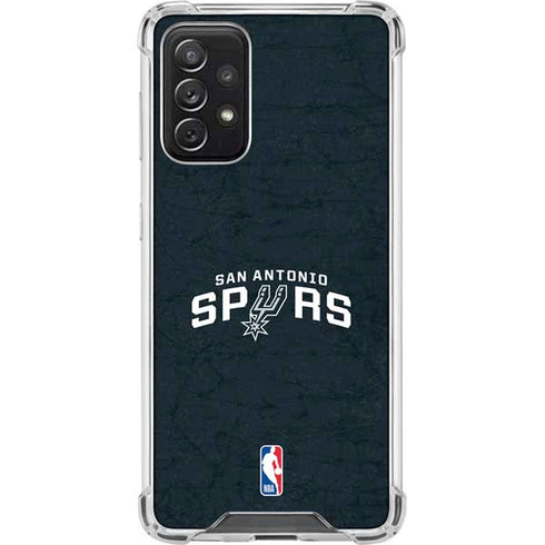 NBA San Antonio Spurs Distressed Galaxy A72 5G Clear Case