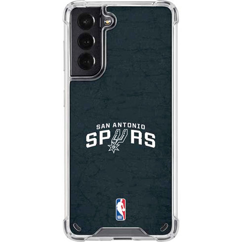 NBA San Antonio Spurs Distressed Galaxy S21 5G Clear Case