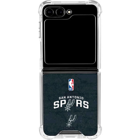 NBA San Antonio Spurs Distressed Galaxy Z Flip5 5G Clear Case