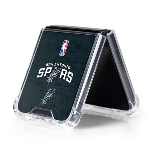 NBA San Antonio Spurs Distressed Galaxy Z Flip5 5G Clear Case