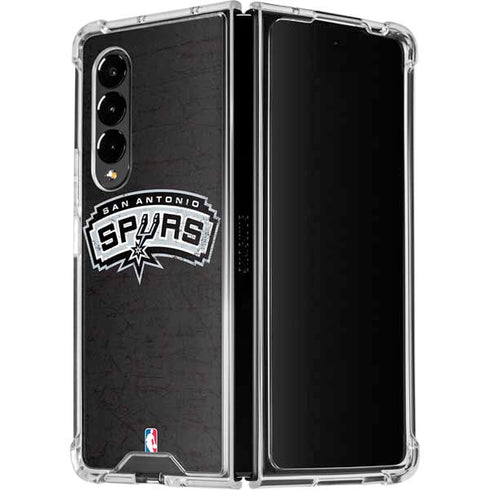 NBA San Antonio Spurs Distressed Galaxy Z Fold4 5G Clear Case