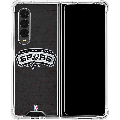 NBA San Antonio Spurs Distressed Galaxy Z Fold4 5G Clear Case