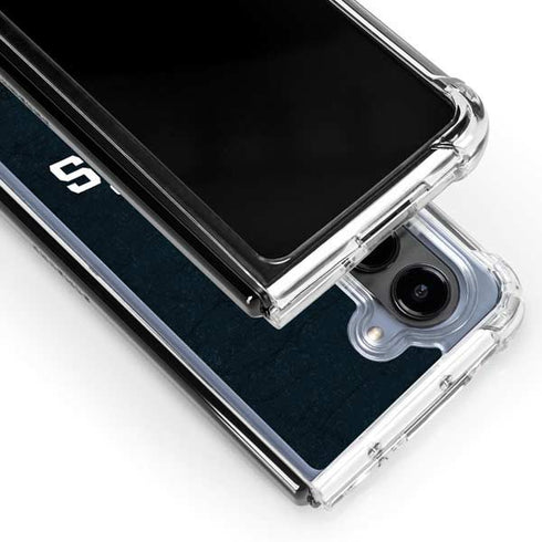 NBA San Antonio Spurs Distressed Galaxy Z Fold5 5G Clear Case