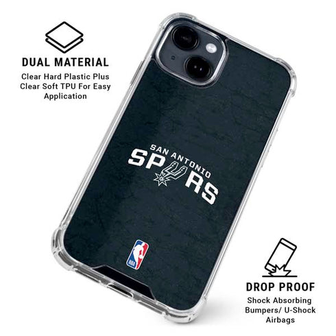 NBA San Antonio Spurs Distressed iPhone 14 Plus Clear Case