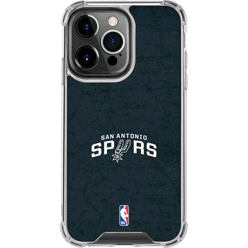 NBA San Antonio Spurs Distressed iPhone 14 Pro Clear Case