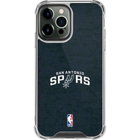 NBA San Antonio Spurs Distressed iPhone 14 Pro Max Clear Case