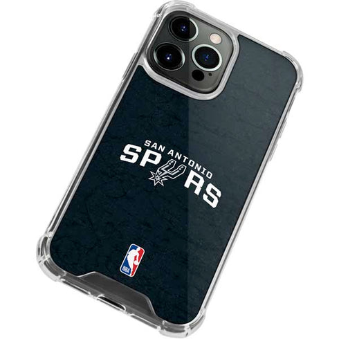 NBA San Antonio Spurs Distressed iPhone 14 Pro Max Clear Case