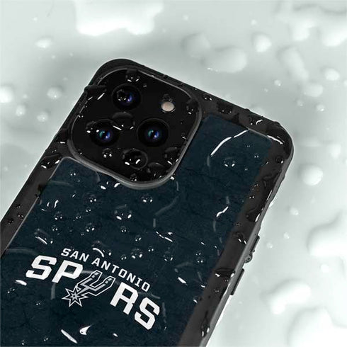 NBA San Antonio Spurs Distressed iPhone 14 Pro Max Waterproof Case