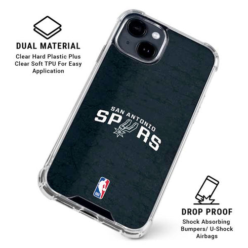 NBA San Antonio Spurs Distressed iPhone 15 Clear Case