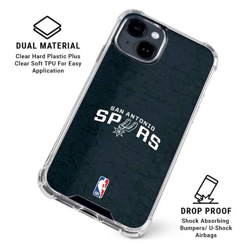 NBA San Antonio Spurs Distressed iPhone 15 Plus Clear Case