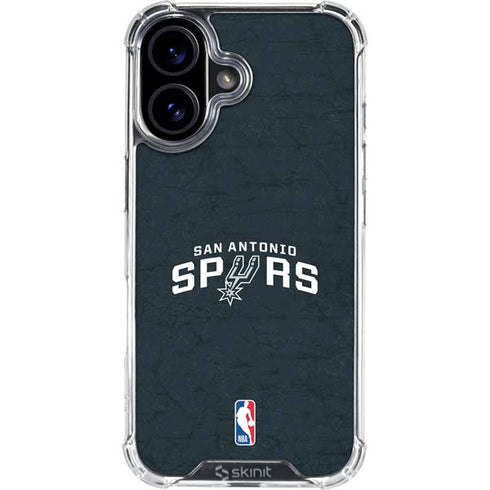 NBA San Antonio Spurs Distressed iPhone 16 Clear Case