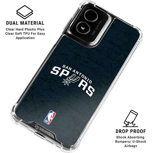 NBA San Antonio Spurs Distressed Moto G Power 5G (2024) Clear Case
