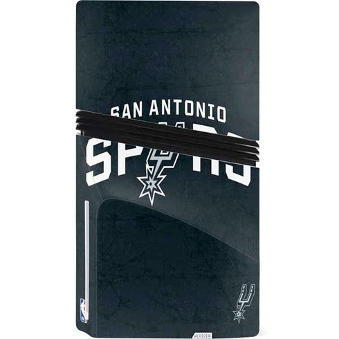 NBA San Antonio Spurs Distressed PS5 Pro Disk Console Skin