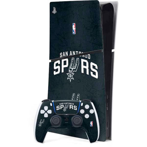 NBA San Antonio Spurs Distressed PS5 Slim Digital Edition Bundle Skin