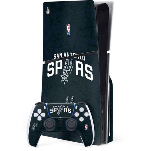 NBA San Antonio Spurs Distressed PS5 Slim Disk Bundle Skin