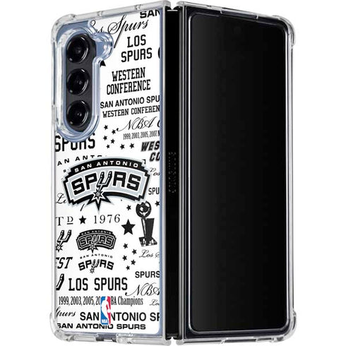 NBA San Antonio Spurs Historic Blast Galaxy Z Fold5 5G Clear Case