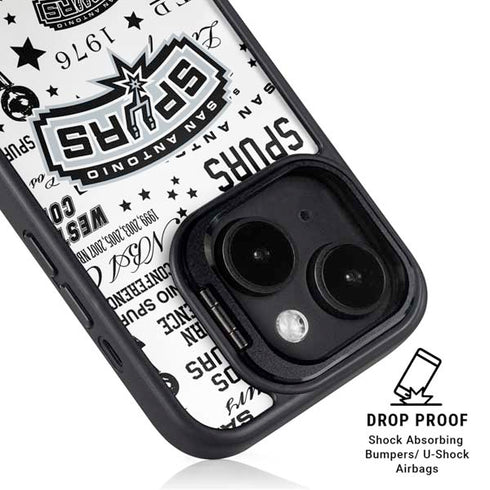 NBA San Antonio Spurs Historic Blast iPhone 14 Plus Kickstand Case