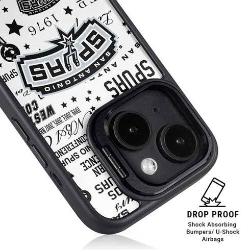 NBA San Antonio Spurs Historic Blast iPhone 15 Kickstand Case