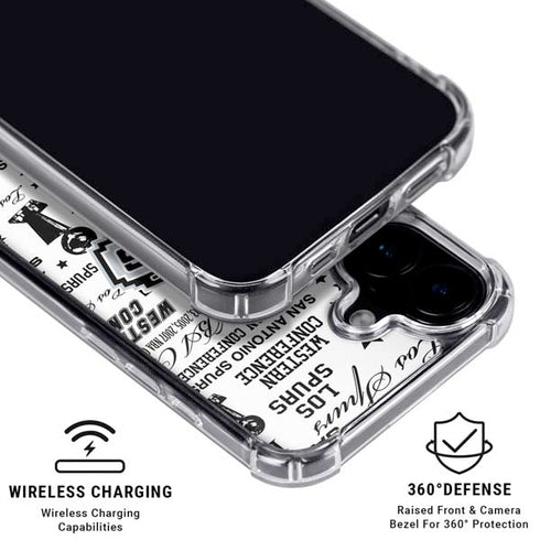 NBA San Antonio Spurs Historic Blast iPhone 16 Plus Clear Case