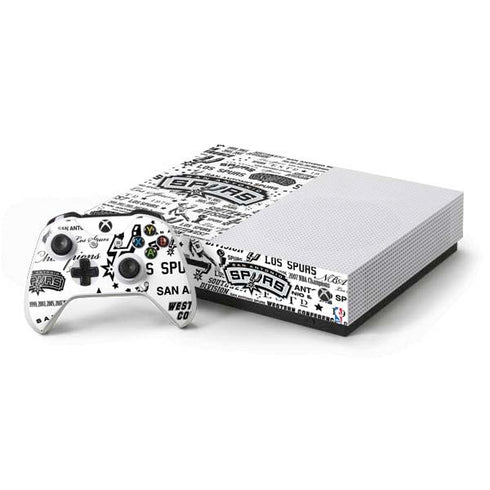 NBA San Antonio Spurs Historic Blast Xbox One S Console and Controller Bundle Skin