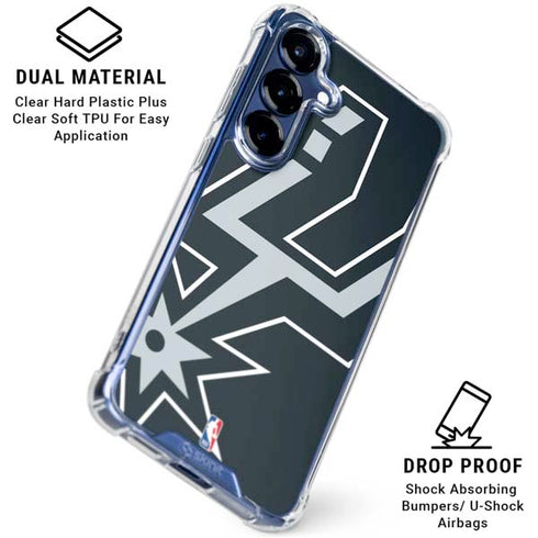 NBA San Antonio Spurs Large Logo Galaxy S25 Clear Case