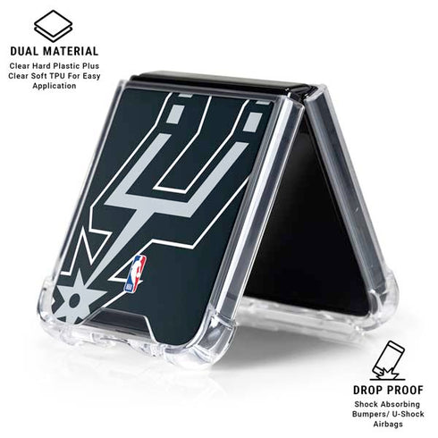 NBA San Antonio Spurs Large Logo Galaxy Z Flip7 Clear Case