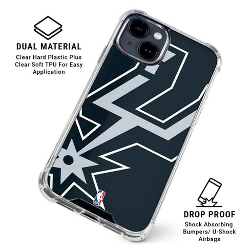 NBA San Antonio Spurs Large Logo iPhone 15 Clear Case