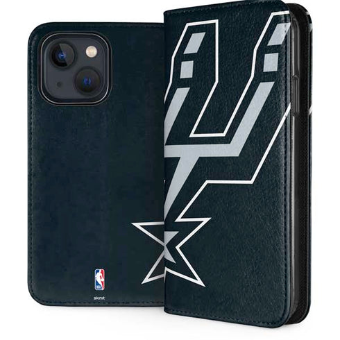 NBA San Antonio Spurs Large Logo iPhone 15 Folio Case