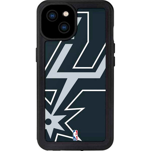 NBA San Antonio Spurs Large Logo iPhone 15 Plus Waterproof Case