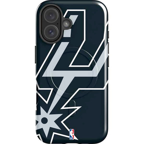 NBA San Antonio Spurs Large Logo iPhone 16 Magsafe Impact Case