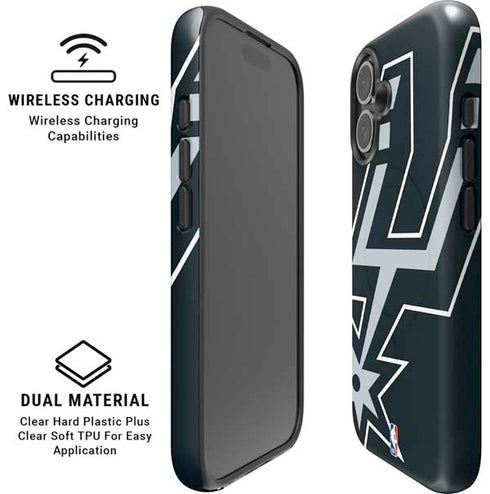 NBA San Antonio Spurs Large Logo iPhone 16 Magsafe Impact Case