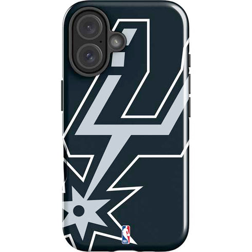NBA San Antonio Spurs Large Logo iPhone 16 Plus Impact Case