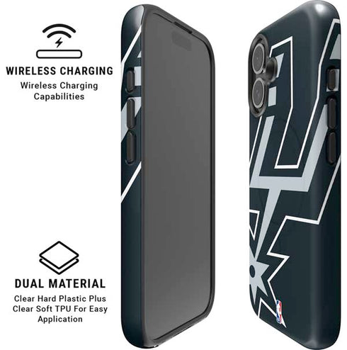 NBA San Antonio Spurs Large Logo iPhone 16 Plus Magsafe Impact Case