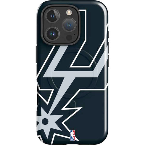 NBA San Antonio Spurs Large Logo iPhone 16 Pro Max Magsafe Impact Case