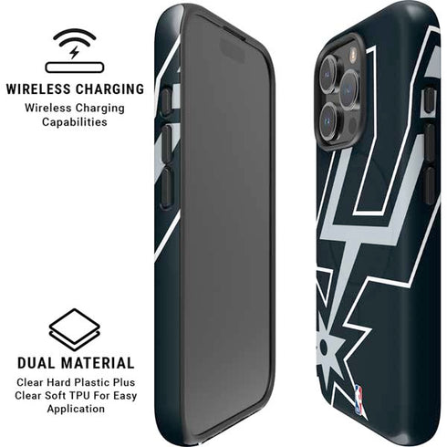 NBA San Antonio Spurs Large Logo iPhone 16 Pro Max Magsafe Impact Case