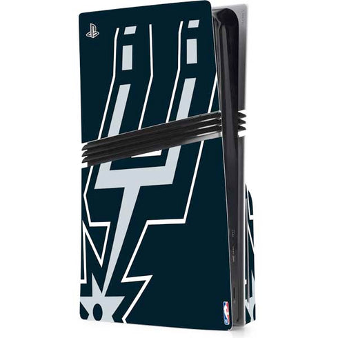 NBA San Antonio Spurs Large Logo PS5 Pro Disk Console Skin