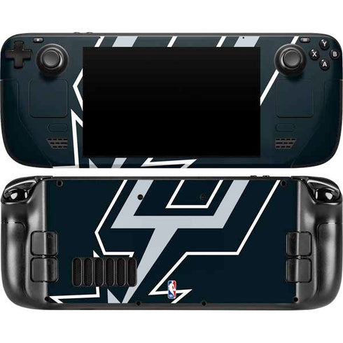 NBA San Antonio Spurs Large Logo Steam Deck Handheld Gaming Computer Skin